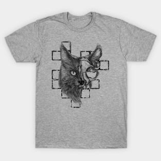 Lynx Skull Black and White T-Shirt